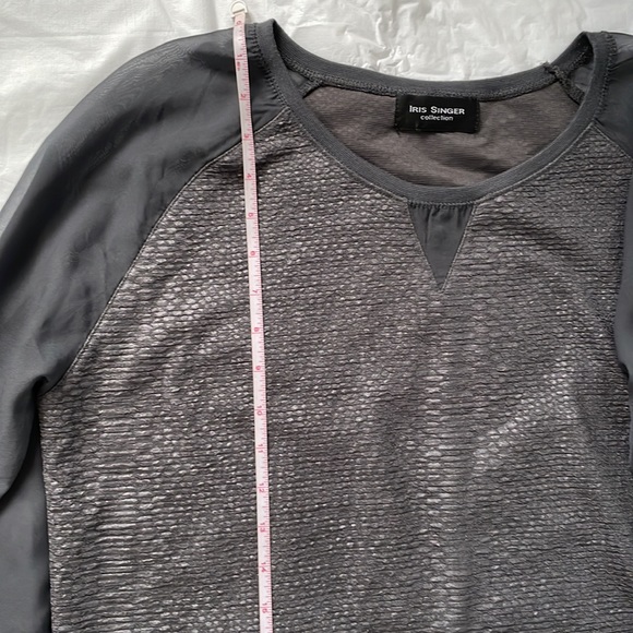 IRIS SINGER Collection Top 3/4 Sleeve Color-Gray Size-Large - Picture 11 of 15